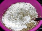 Vermiculite brown rice flour stirring